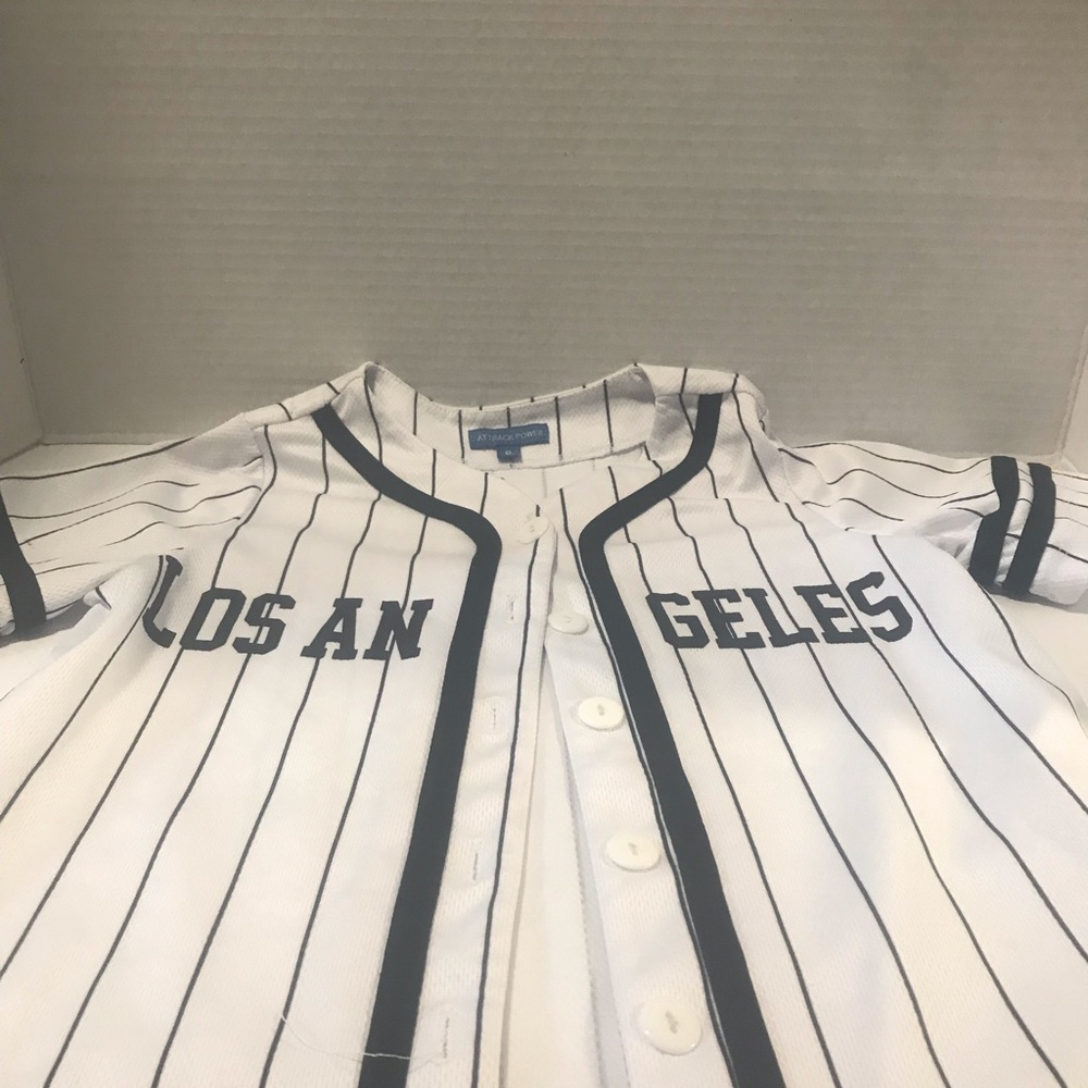 White Striped Baseball Jersey
